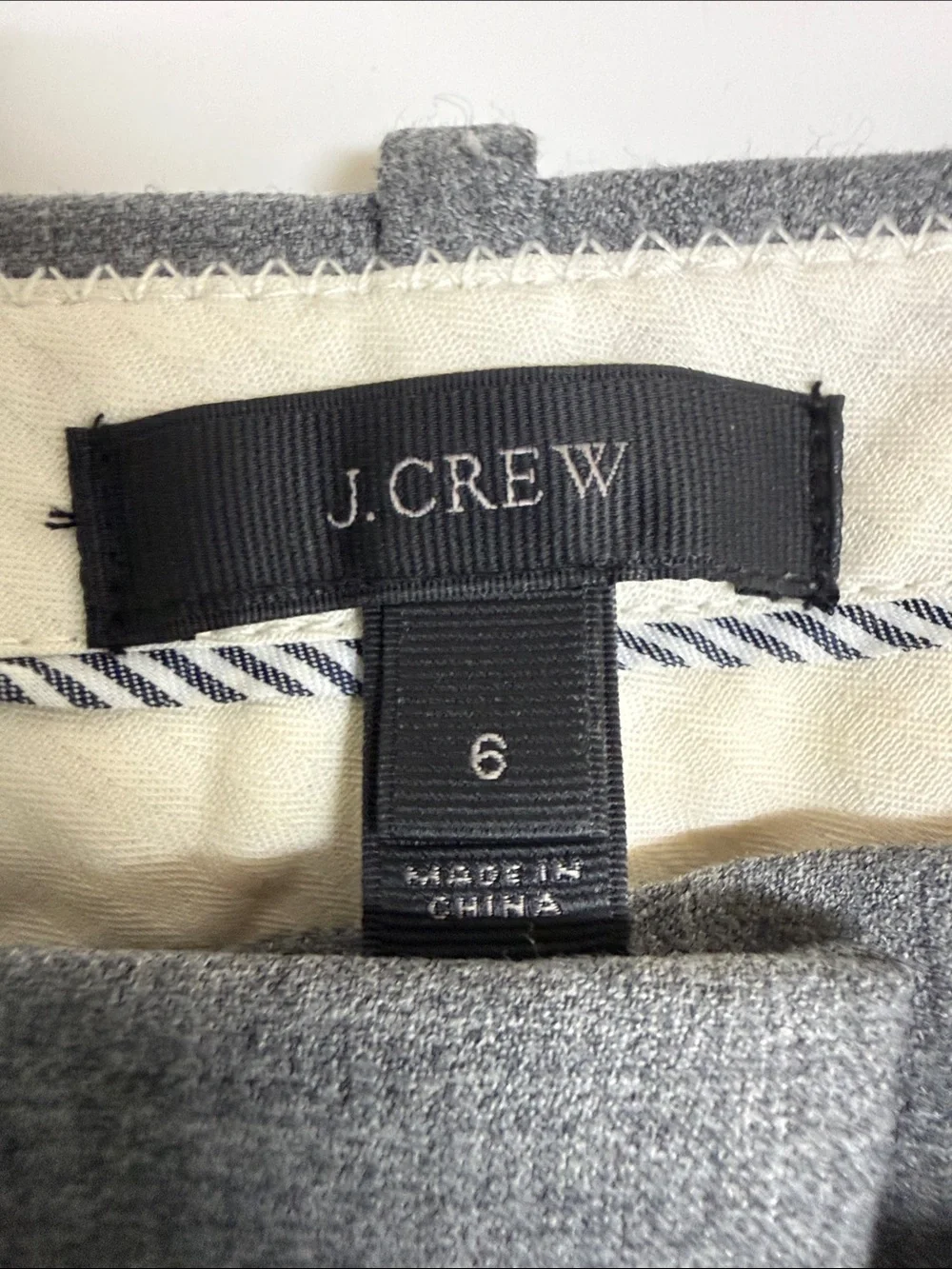 J Crew Wool Blend Tie-Waist Wide-Leg Women's Trousers in Gray